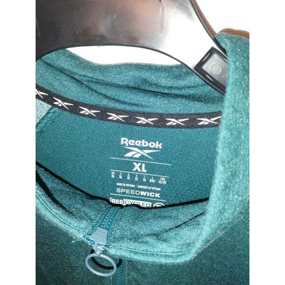 REEBOK MENS 1/4 ZIP LONG SLEEVE PULLOVER SHIRT SIZE XL Green Speedwick REEcycled - Picture 2 of 7